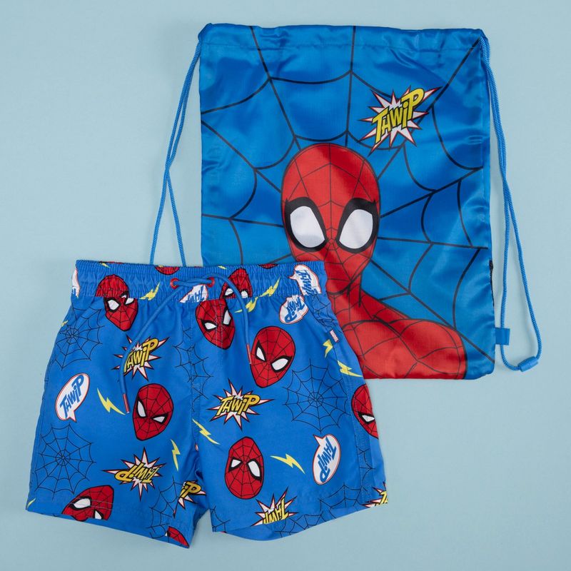 MARVEL - Conjunto Traje de Baño y Bolso SpiderMan para Niño