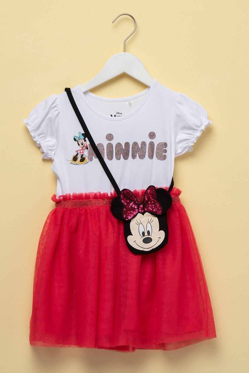 MINNIE - Vestido Minnie Mouse con Cartera para Niña