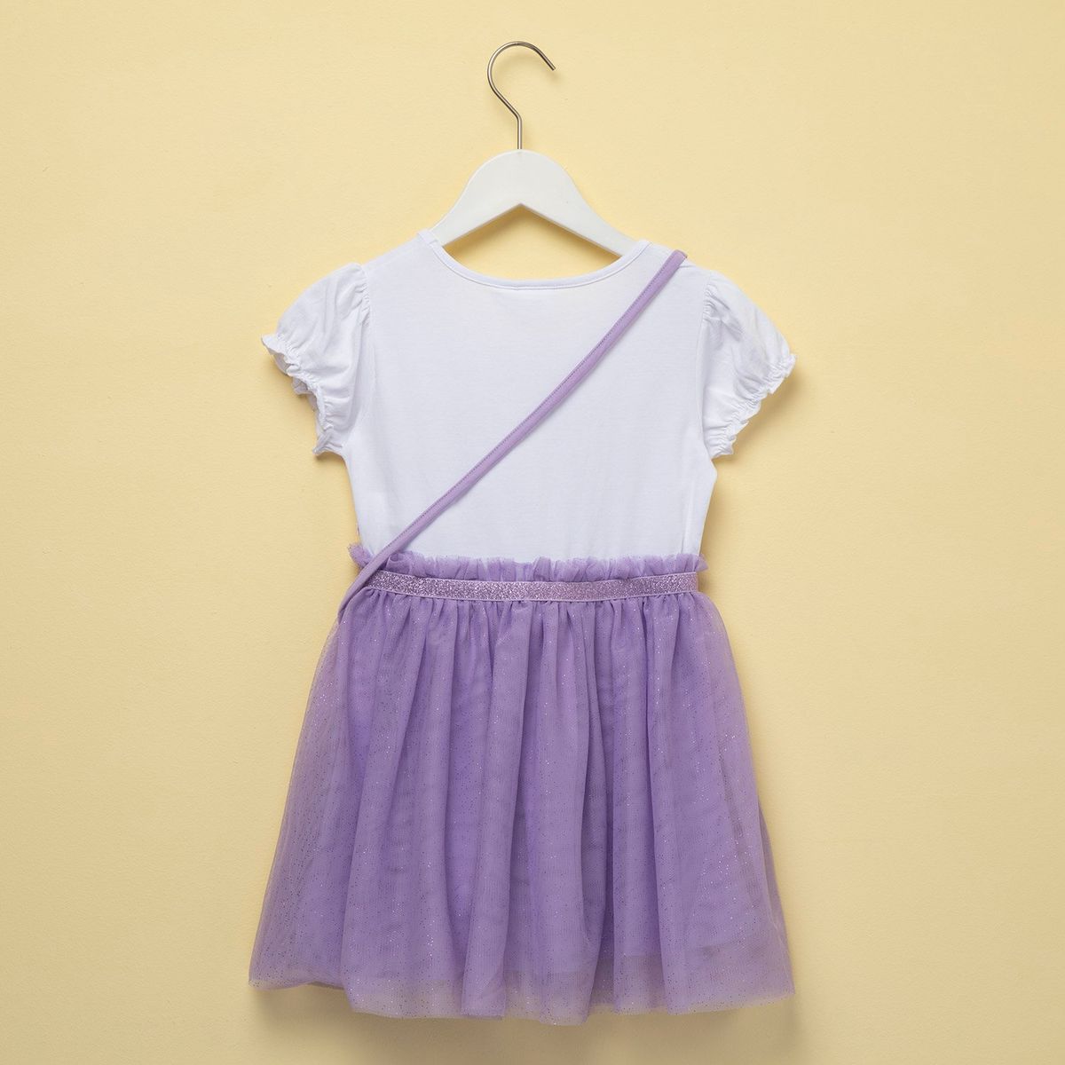 PRINCESAS - Conjunto Vestido y Cartera Princesa Rapunzel para Niña