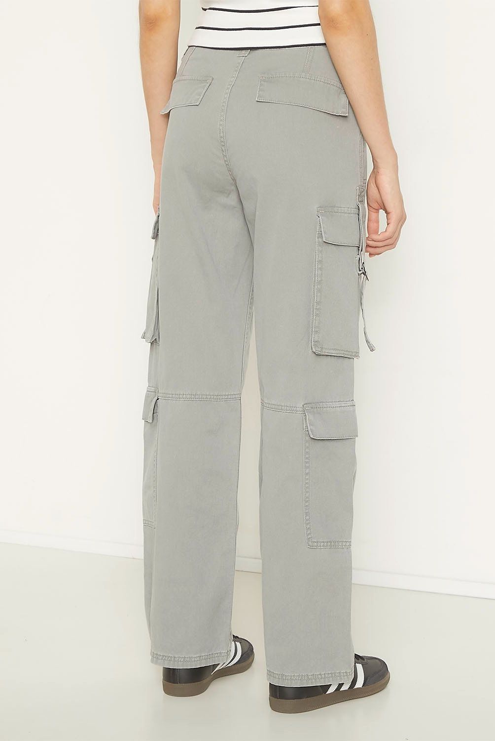 SYBILLA - Jeans Cargo Tiro Alto Mujer Sybilla Algodón Straight Casual