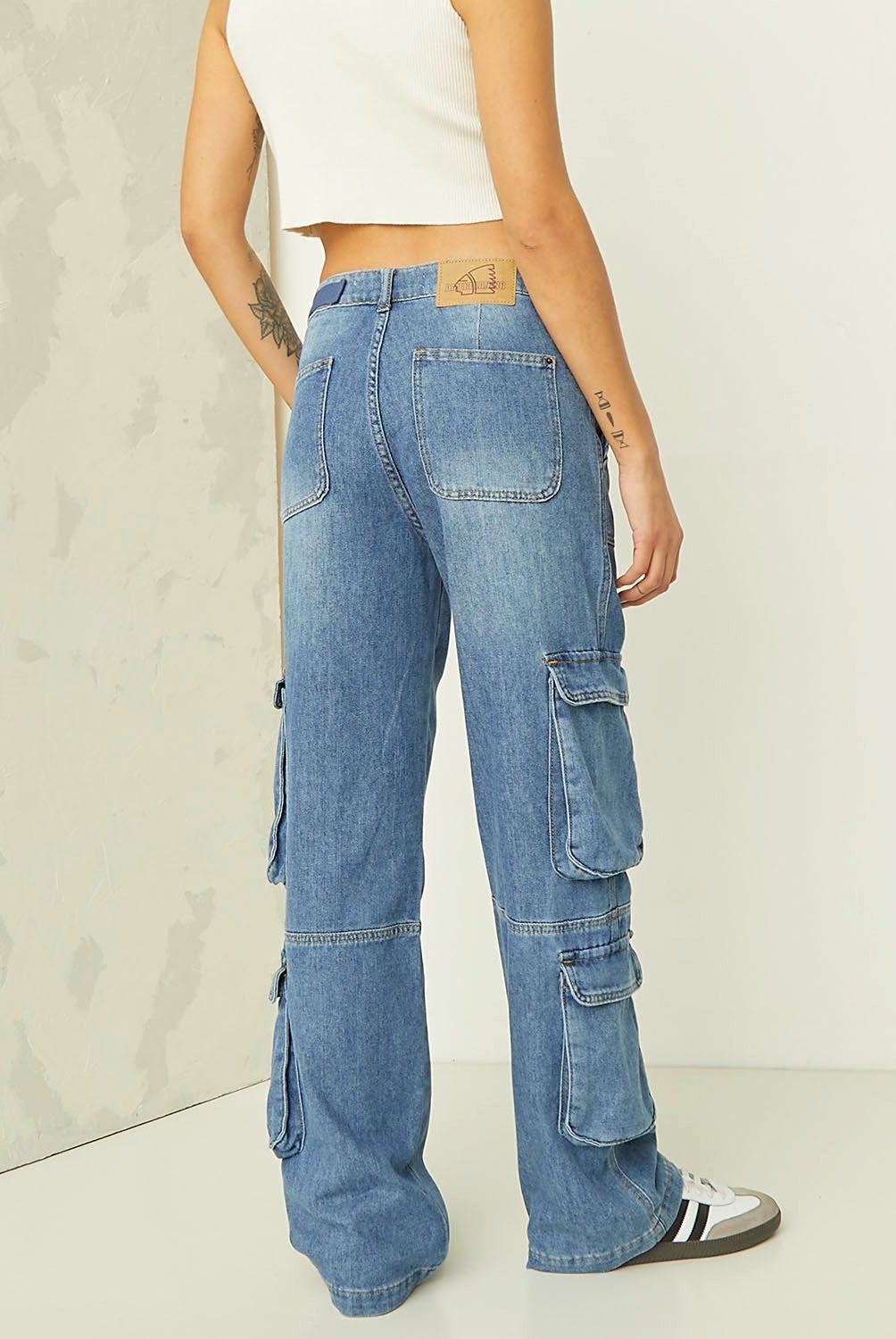 AMERICANINO - Jeans Cargo Tiro Alto Mujer Americanino