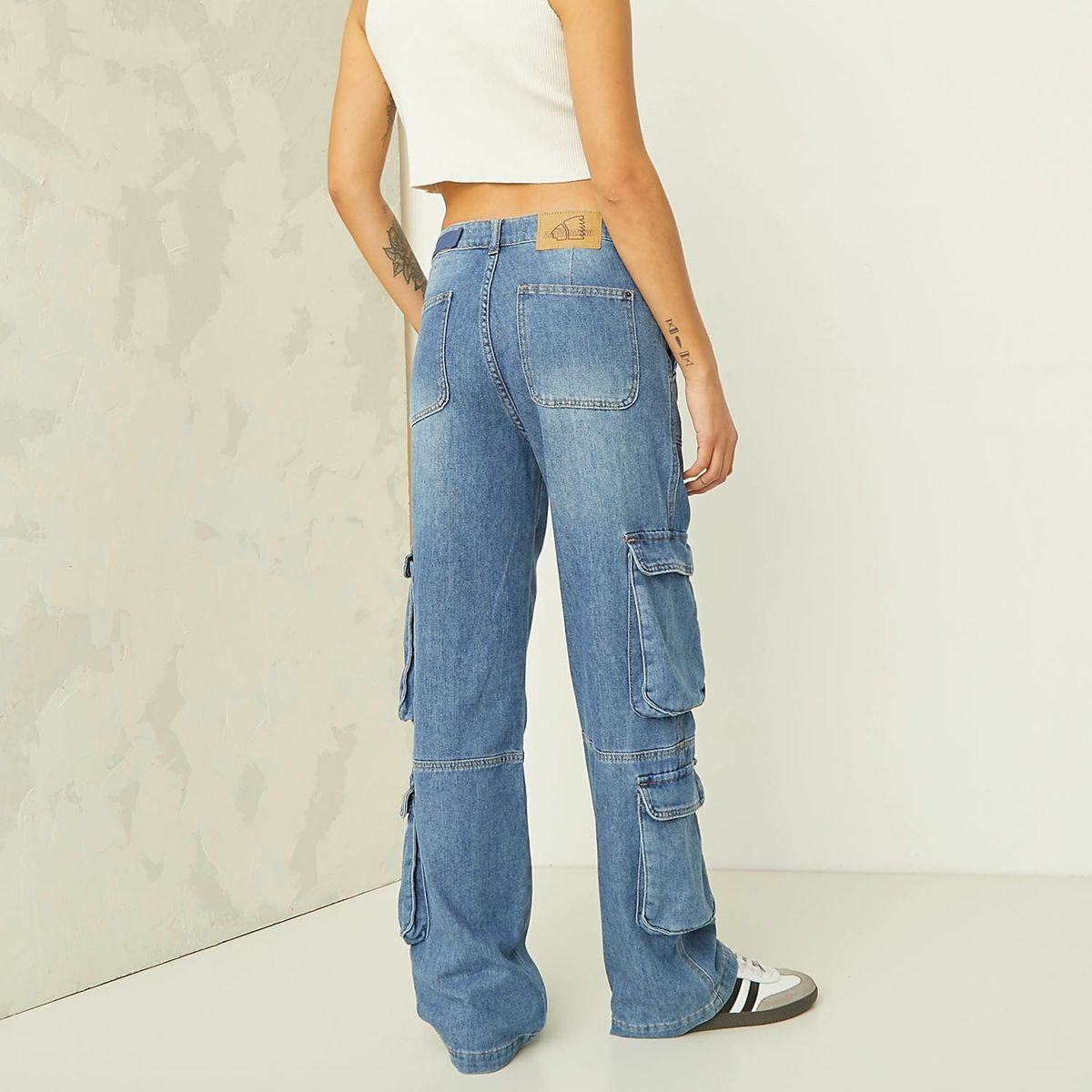 AMERICANINO - Jeans Cargo Tiro Alto Mujer Americanino