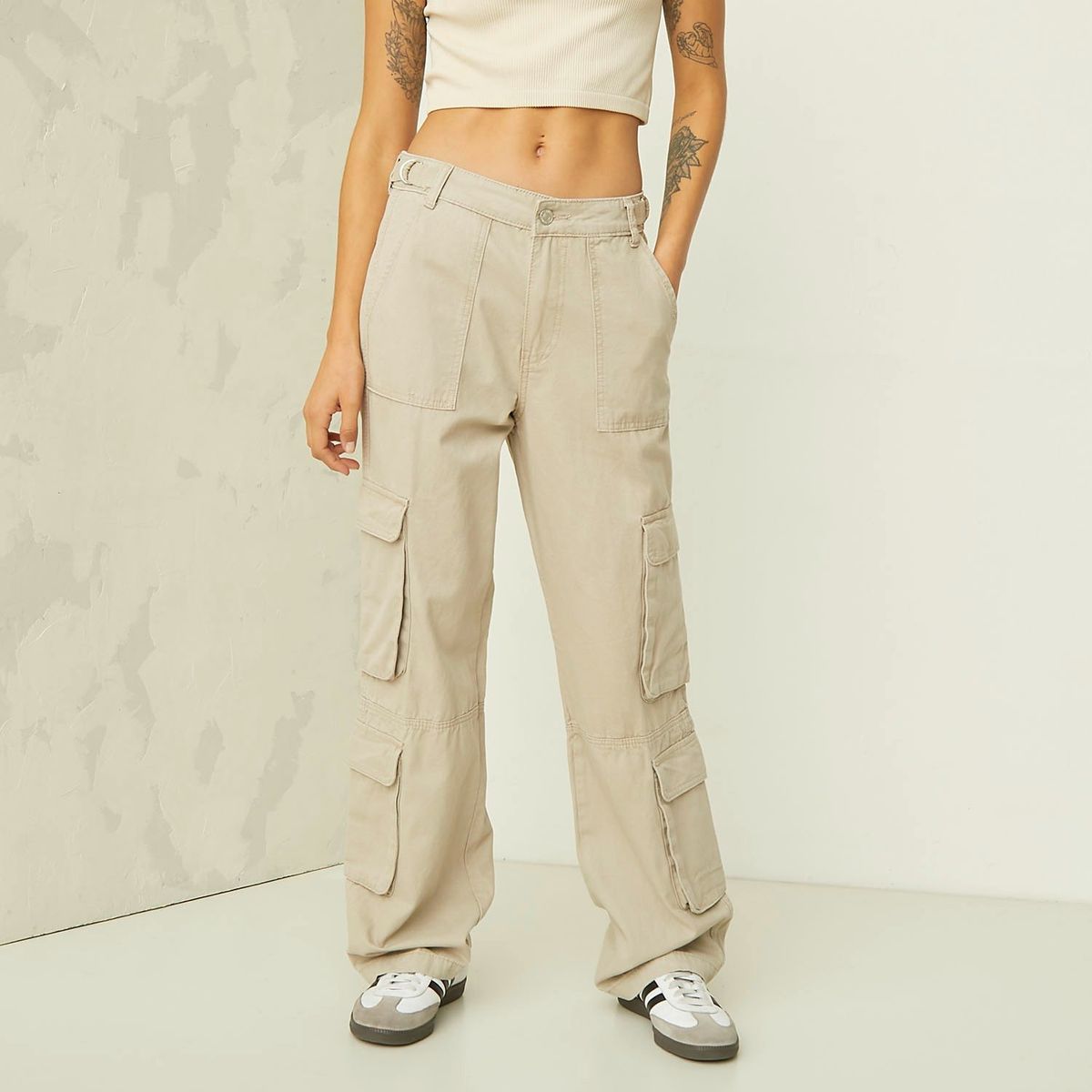 AMERICANINO - Jeans Cargo Tiro Alto Mujer Americanino