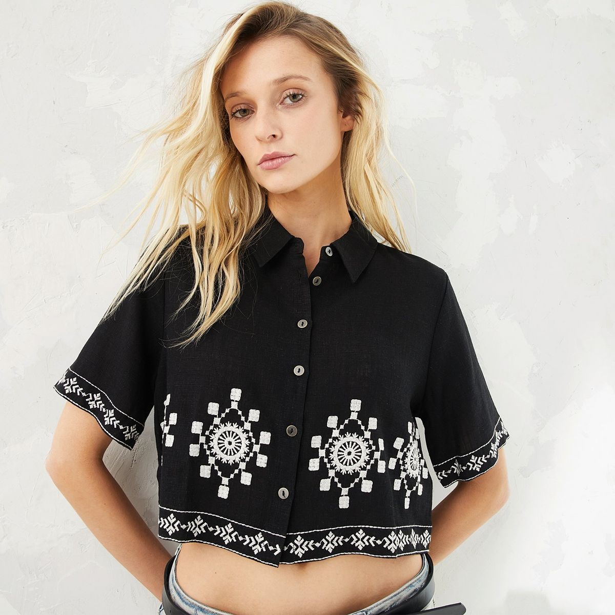 AMERICANINO - Blusa Manga Corta Mujer Americanino