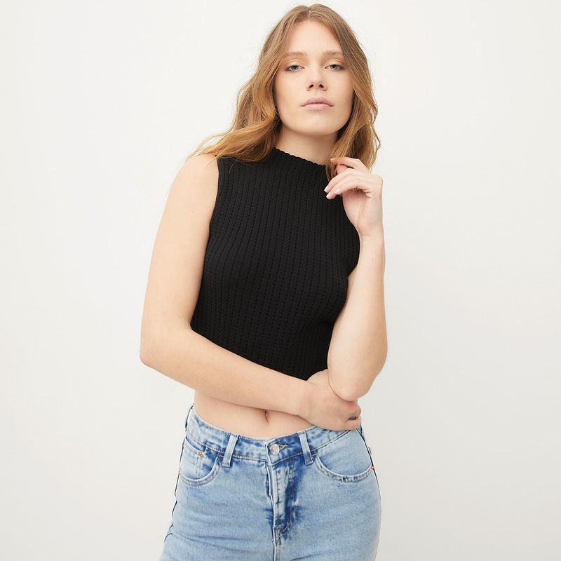 SYBILLA - Crop Tops Casual Mujer Poliamida