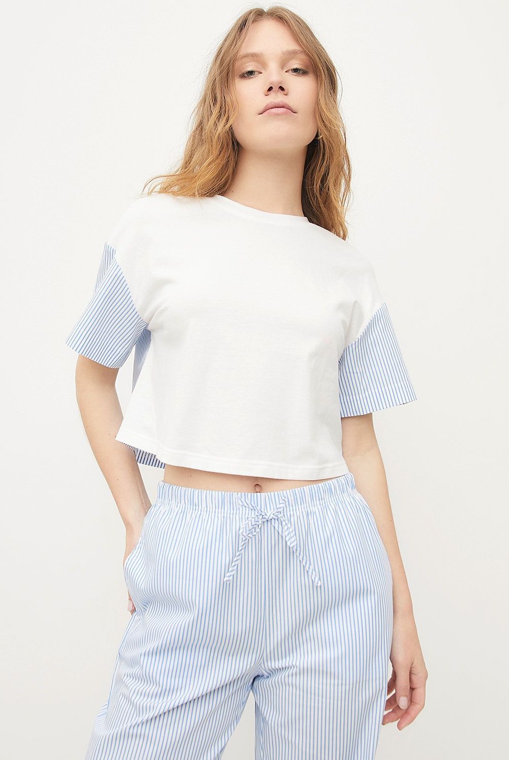 SYBILLA - Polera Casual Mujer Manga corta Algodón