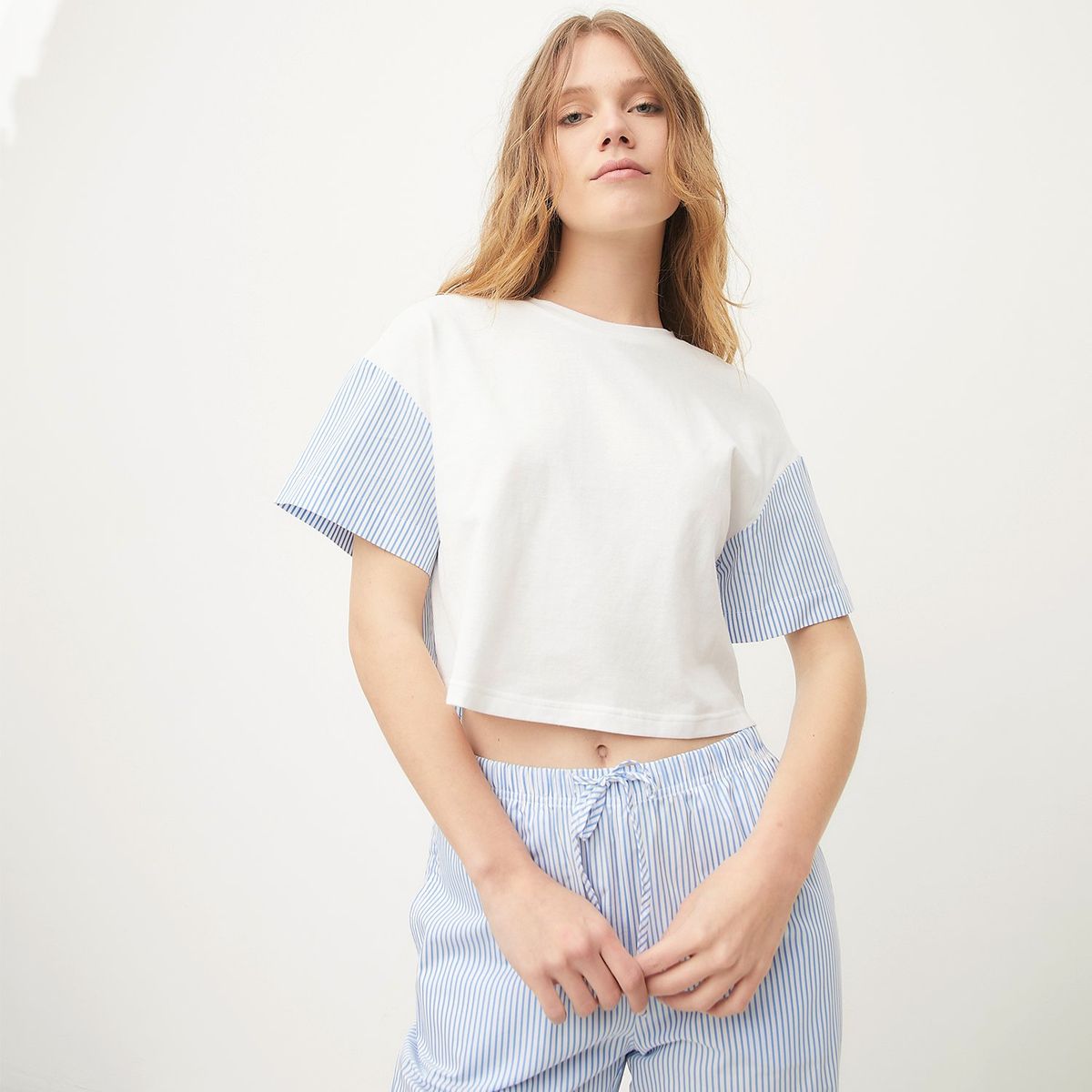 SYBILLA - Polera Casual Mujer Manga corta Algodón