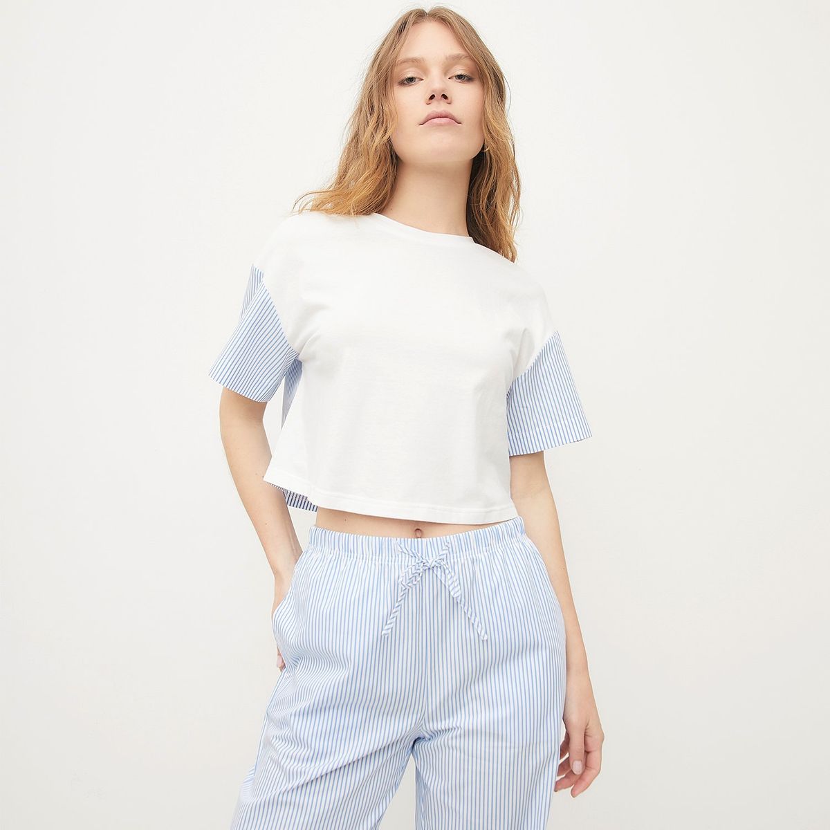 SYBILLA - Polera Casual Mujer Manga corta Algodón