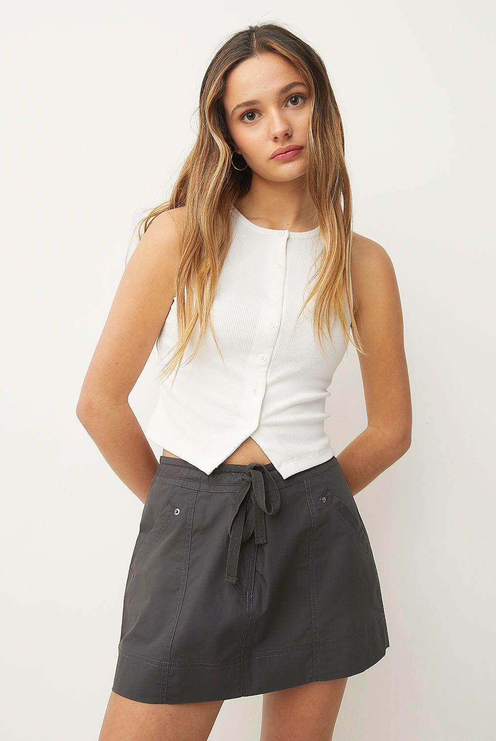 SYBILLA - Polera polo Casual Mujer Sin manga Algodón
