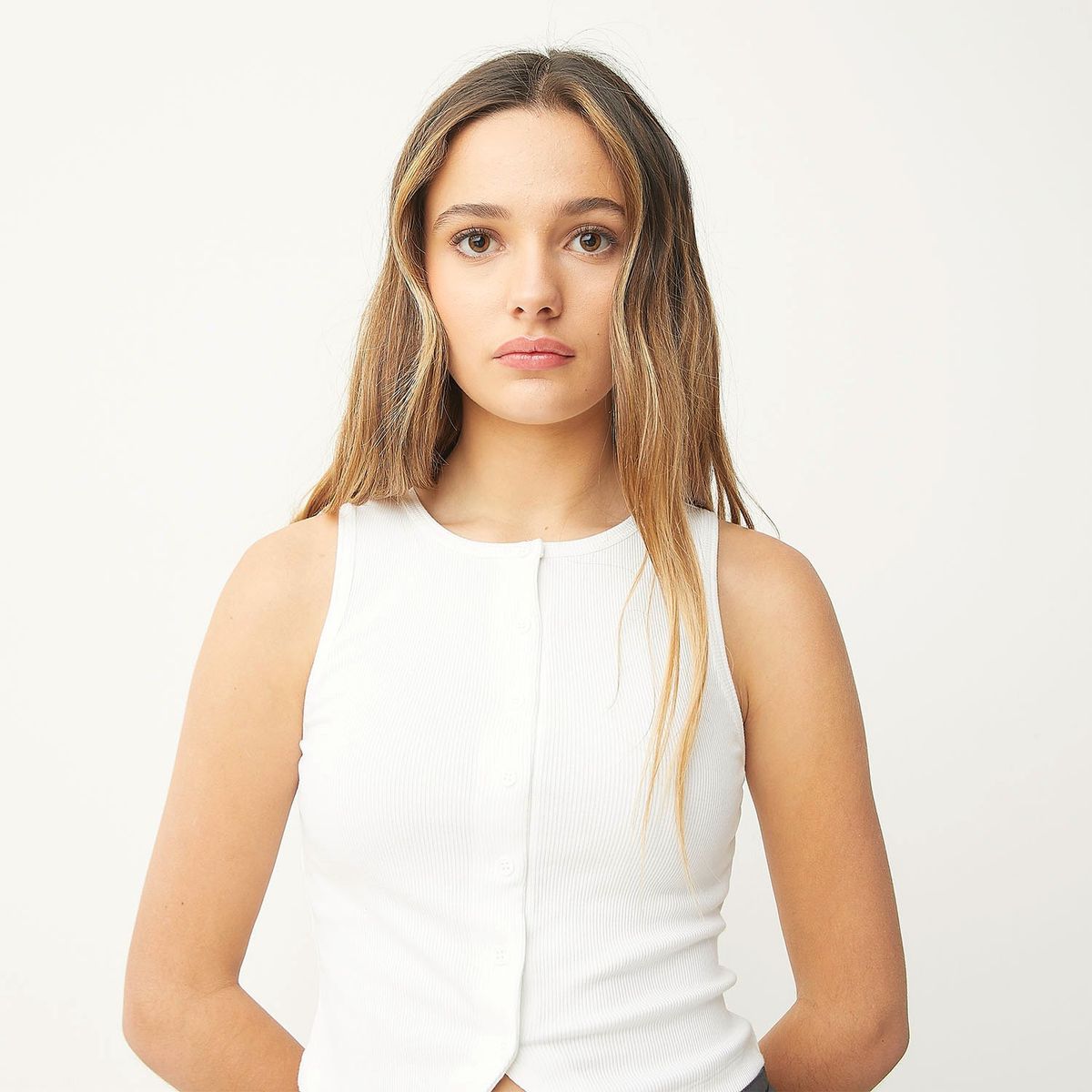 SYBILLA - Polera polo Casual Mujer Sin manga Algodón