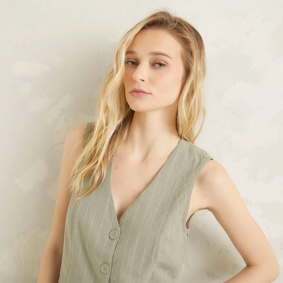 AMERICANINO - Polera Vest Cropped Sin Mangas Algodón Mujer Americanino