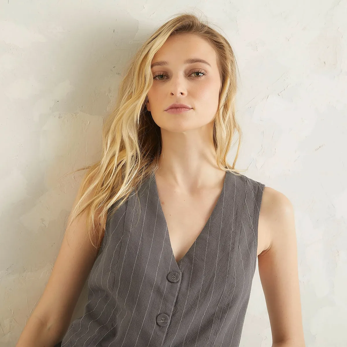 AMERICANINO - Polera Vest Cropped Sin Mangas Algodón Mujer Americanino