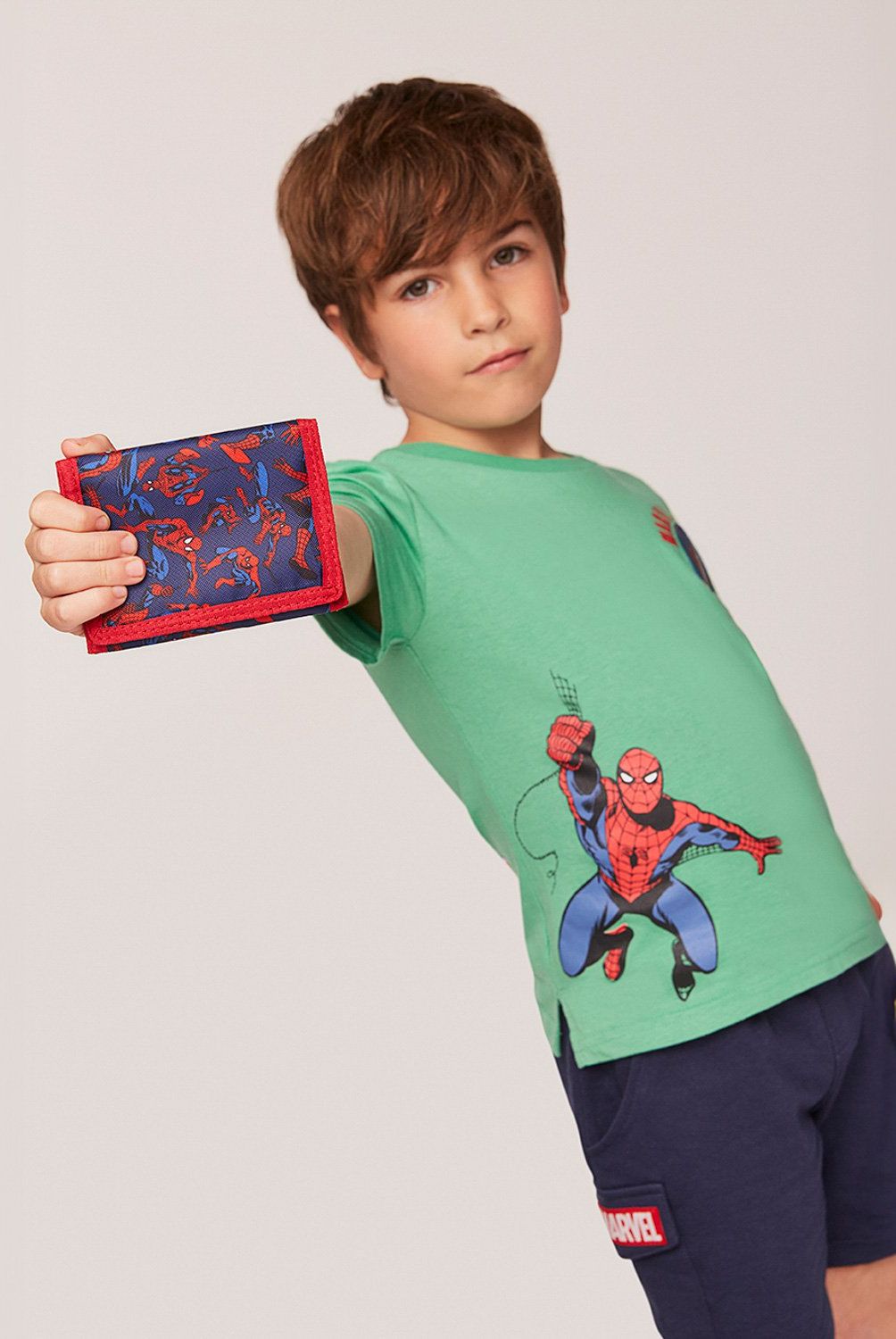 MARVEL - Conjunto Polera y Billetera Spiderman para Niño