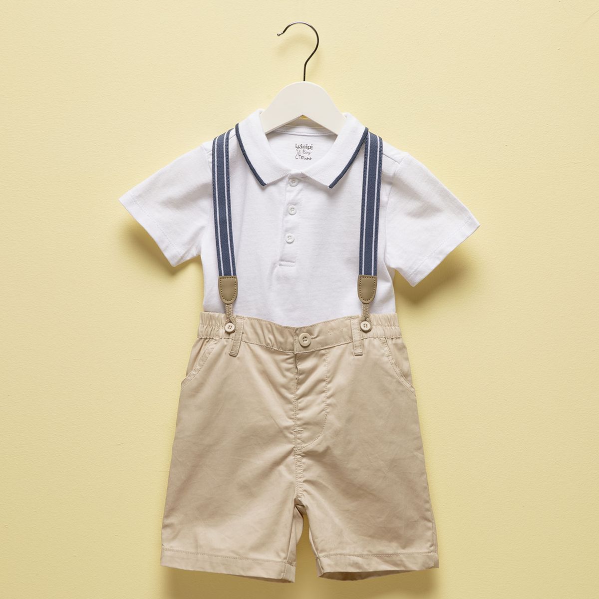 YAMP - Conjunto Polera Más Shorts Y Suspensores Bebé Niño Yamp