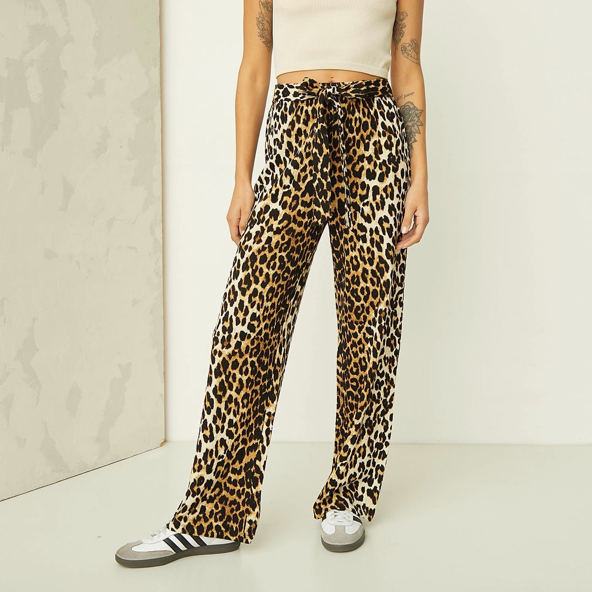 AMERICANINO - Pantalón Wide Leg Tiro Alto Mujer Americanino