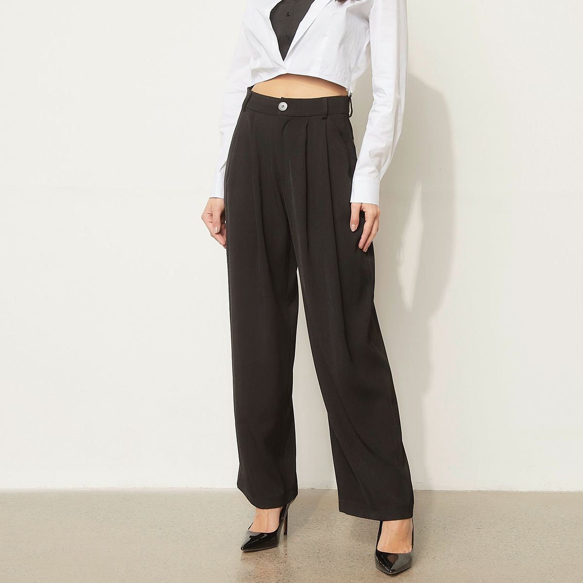 MOSSIMO - Pantalón Sastre Tiro Alto Mujer Mossimo