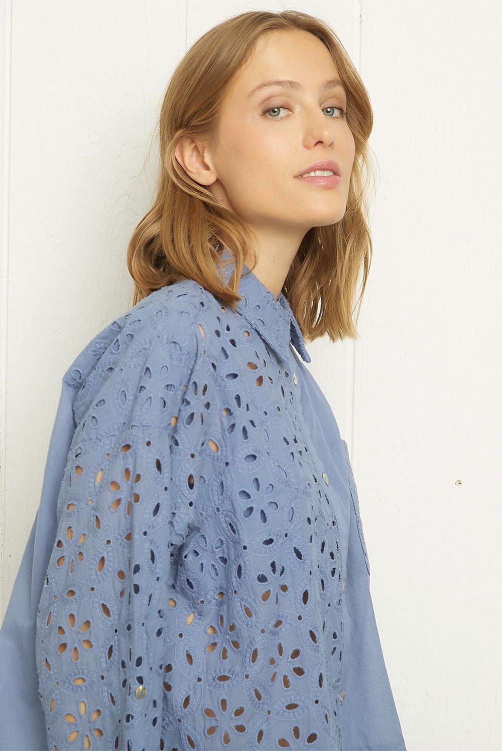 UNIVERSITY CLUB - Blusa Boxy Fit Manga Larga Algodón Mujer University Club
