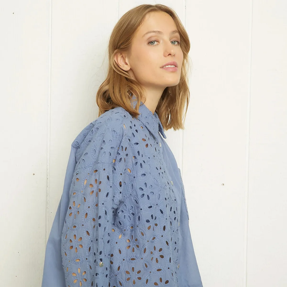 UNIVERSITY CLUB - Blusa Boxy Fit Manga Larga Algodón Mujer University Club