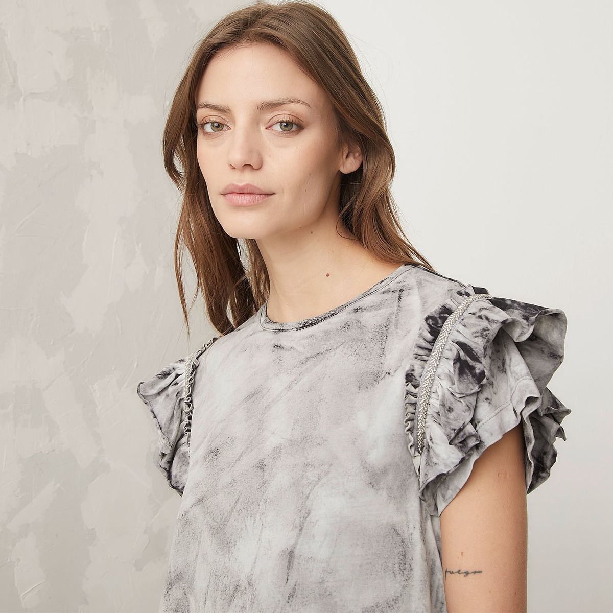 AMERICANINO - Polera Aglobada Manga Corta Algodón Mujer Americanino