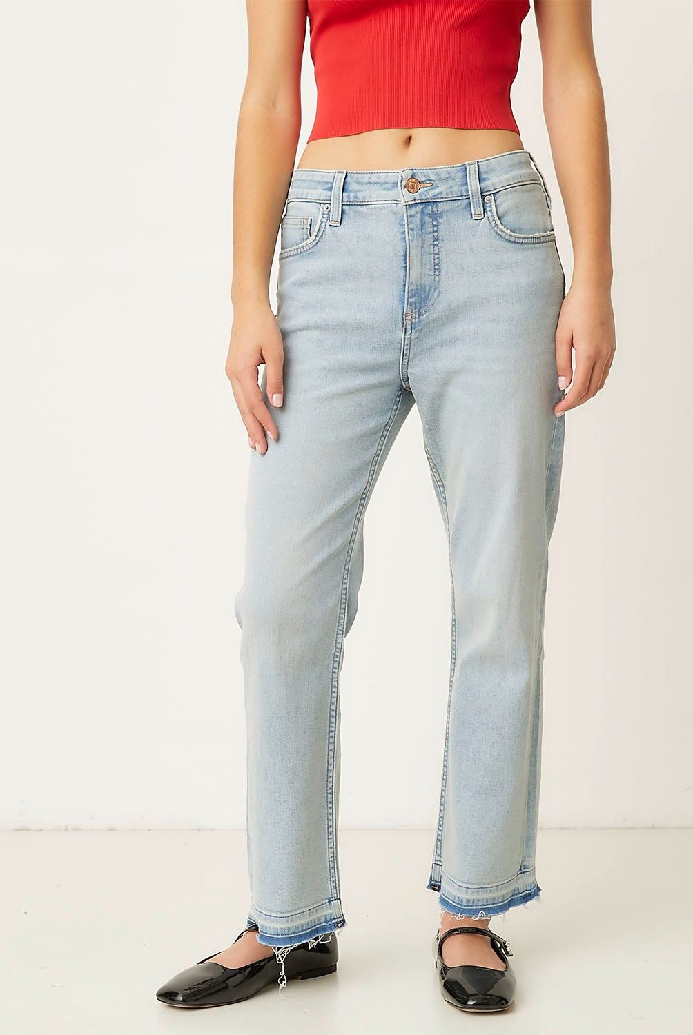 SYBILLA - Jeans Cropped Flare Tiro Alto Mujer Sybilla
