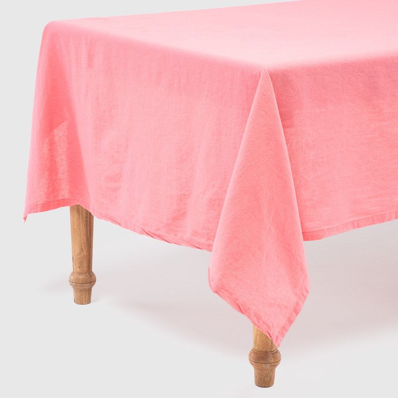 BASEMENT HOME - Mantel Basement Home Lino Algodón Rectangular Coral