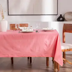BASEMENT HOME - Mantel Lino Algodón Rectangular Coral