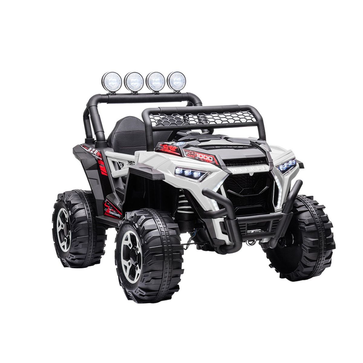 SCOOP - Auto Montable A Batería Con Control Remoto Blanco 12V 4X4 Scoop