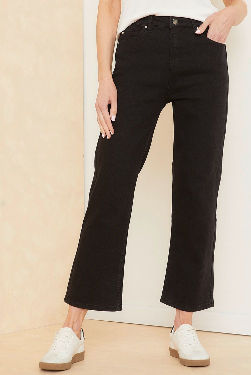 APOLOGY - Jeans Straight Apology Tiro Alto Mujer Calce Wide Leg