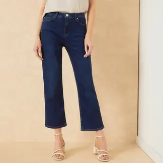 APOLOGY - Jeans Straight Tiro Alto Mujer Calce Wide Leg