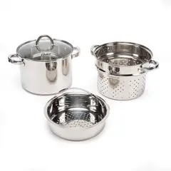 OSTER - Olla De Pasta Con Tapa 6 Litros Acero Inoxidable Pasta Pot