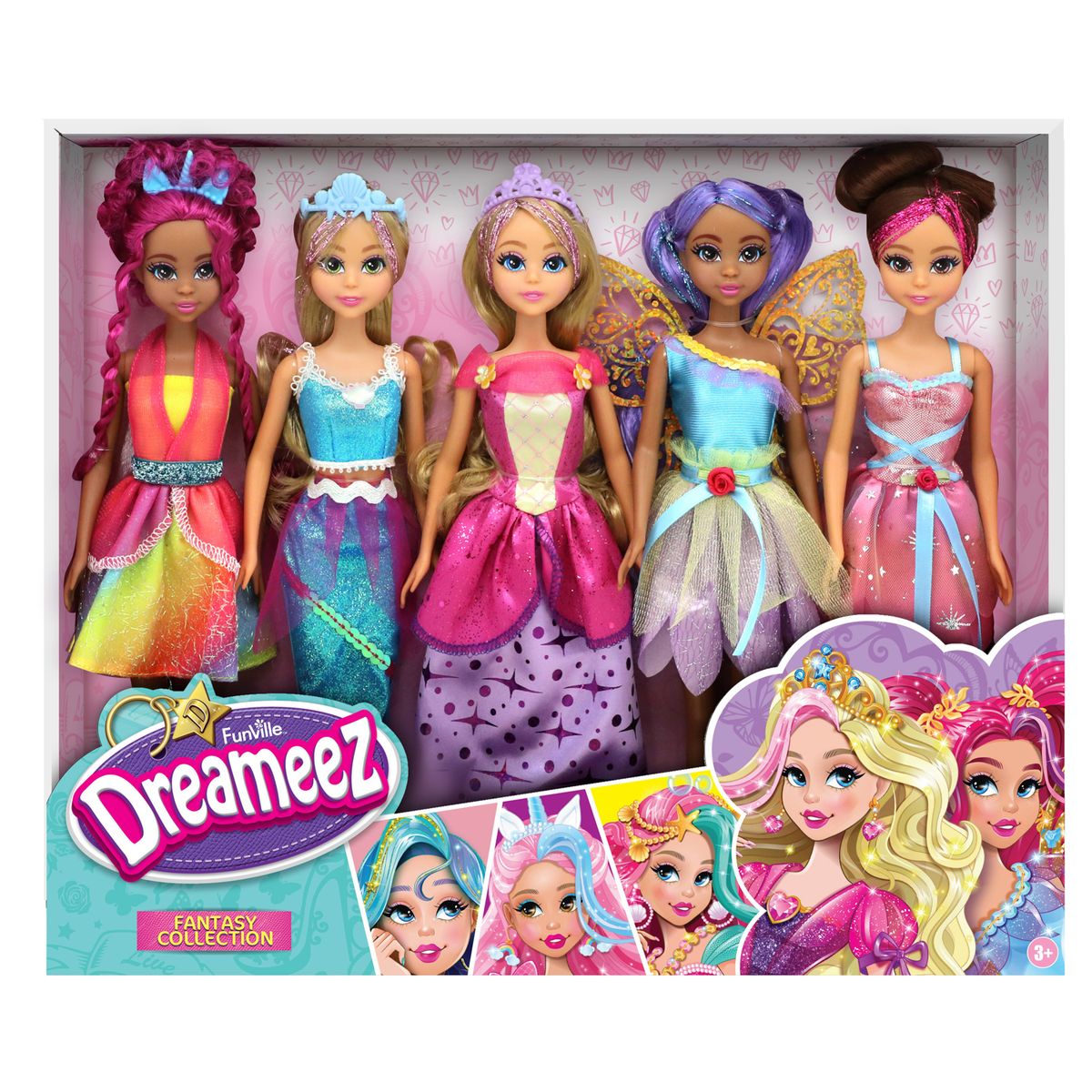 DREAMEEZ - Pack de 5 Muñecas Colección Fantasy Dreameez