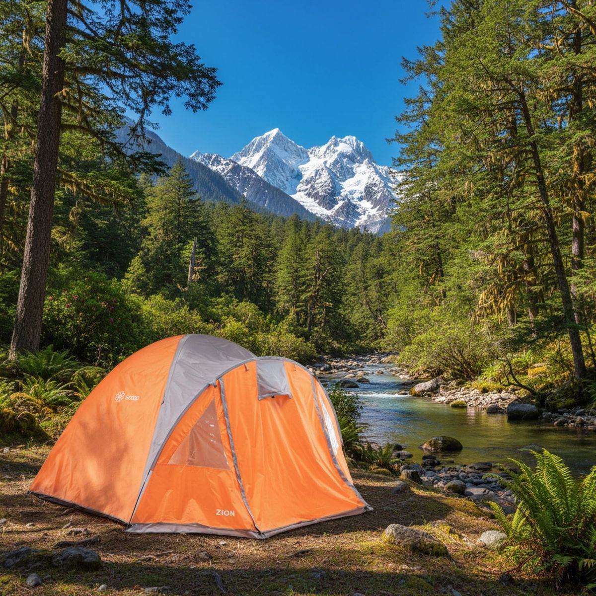 SCOOP - Carpa Familiar Zion 6 Personas Naranja Y Gris Scoop