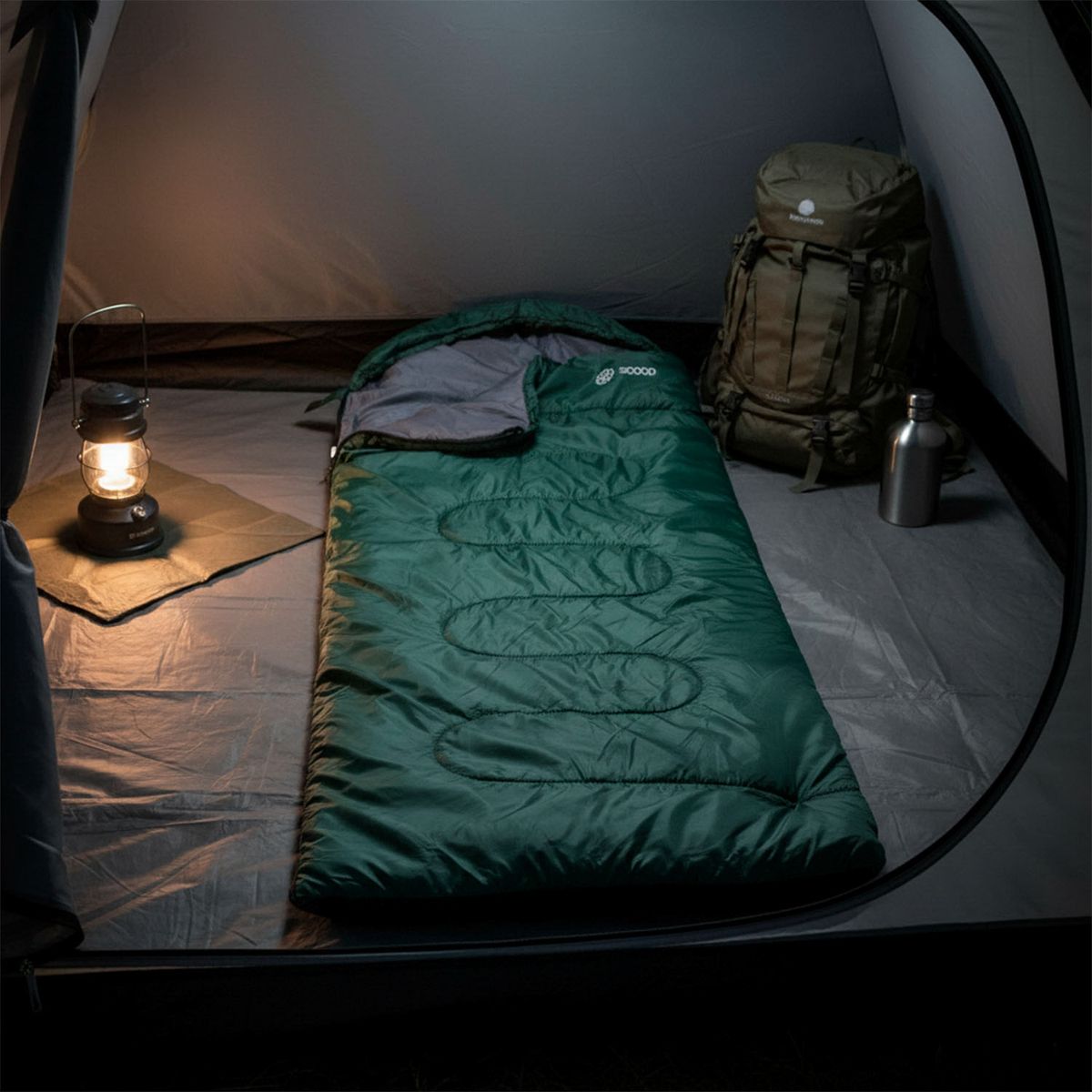 SCOOP - Saco de Dormir Camping Scoop con Gorro de 10° a 15°C