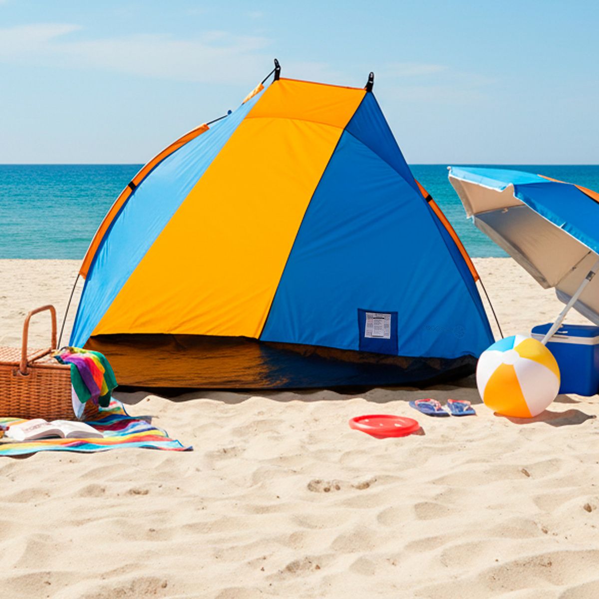 SCOOP - Carpa De Playa Para 2 Personas Naranja Y Azul Scoop