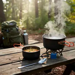 MOUNTAIN GEAR - Set de Ollas Camping Aluminio 2 Piezas