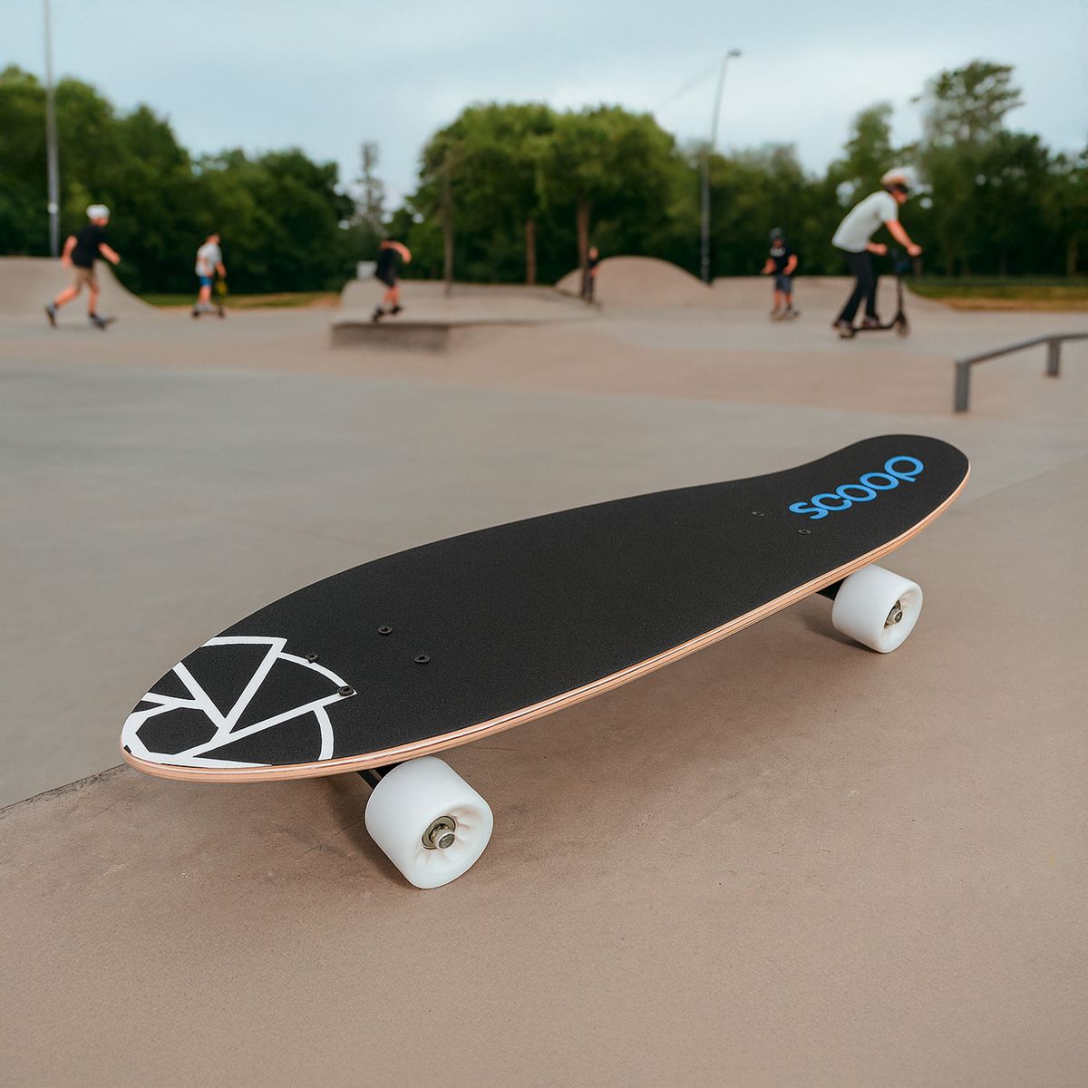 SCOOP - Skate Longboard Scoop Unisex Madera y Aluminio Rodamientos ABEC 7