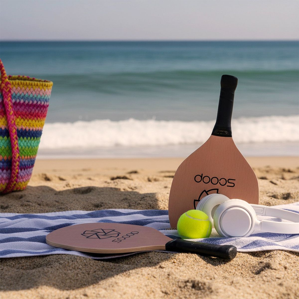 SCOOP - Set de Paletas de Playa Scoop de Madera Unisex