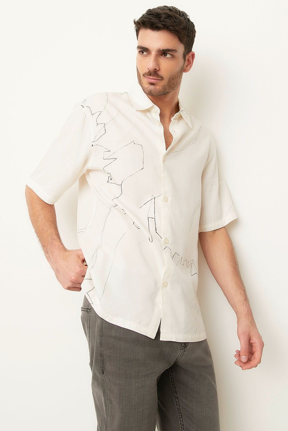 BASEMENT - Camisa Manga Corta Hombre Basement
