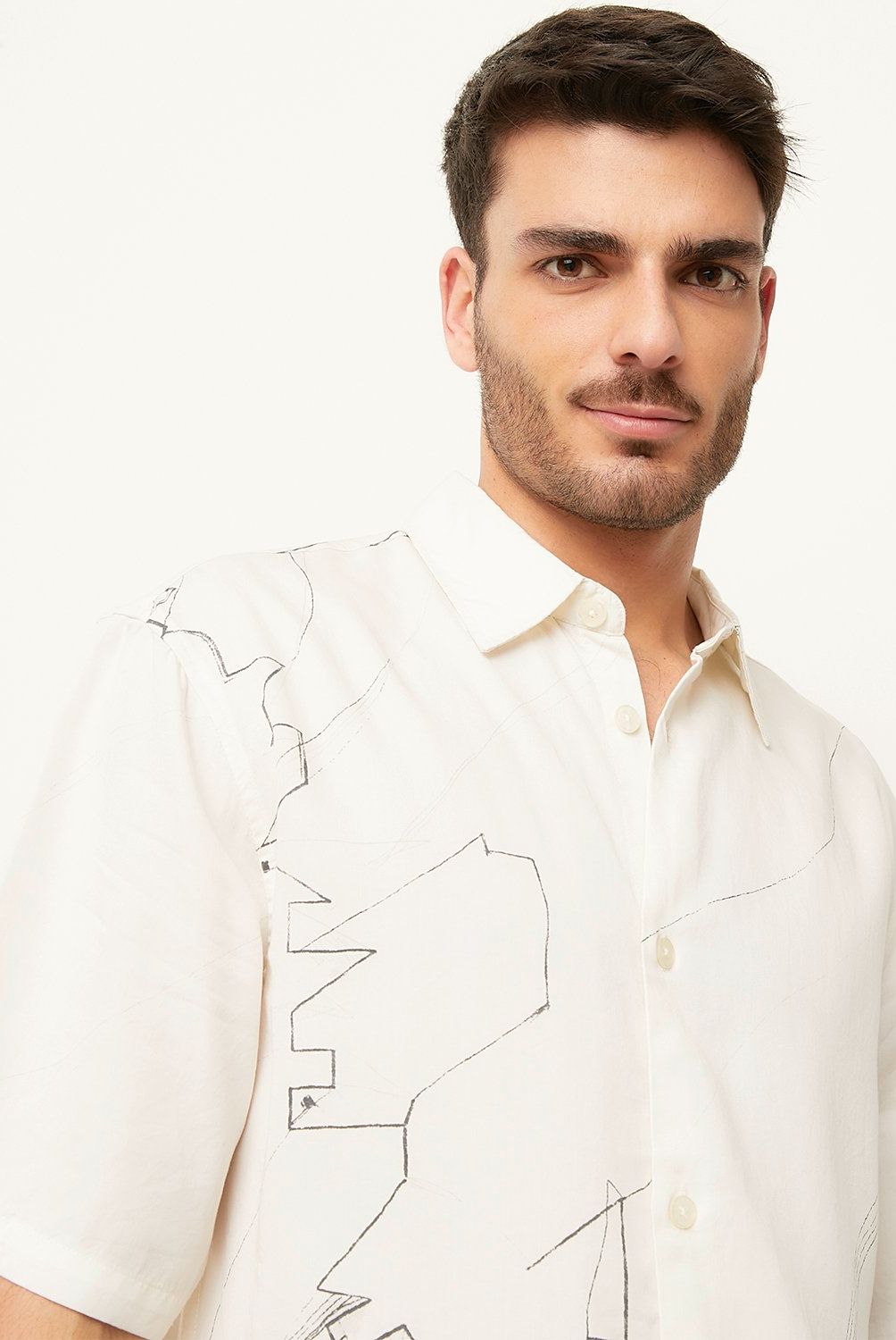BASEMENT - Camisa Manga Corta Hombre Basement