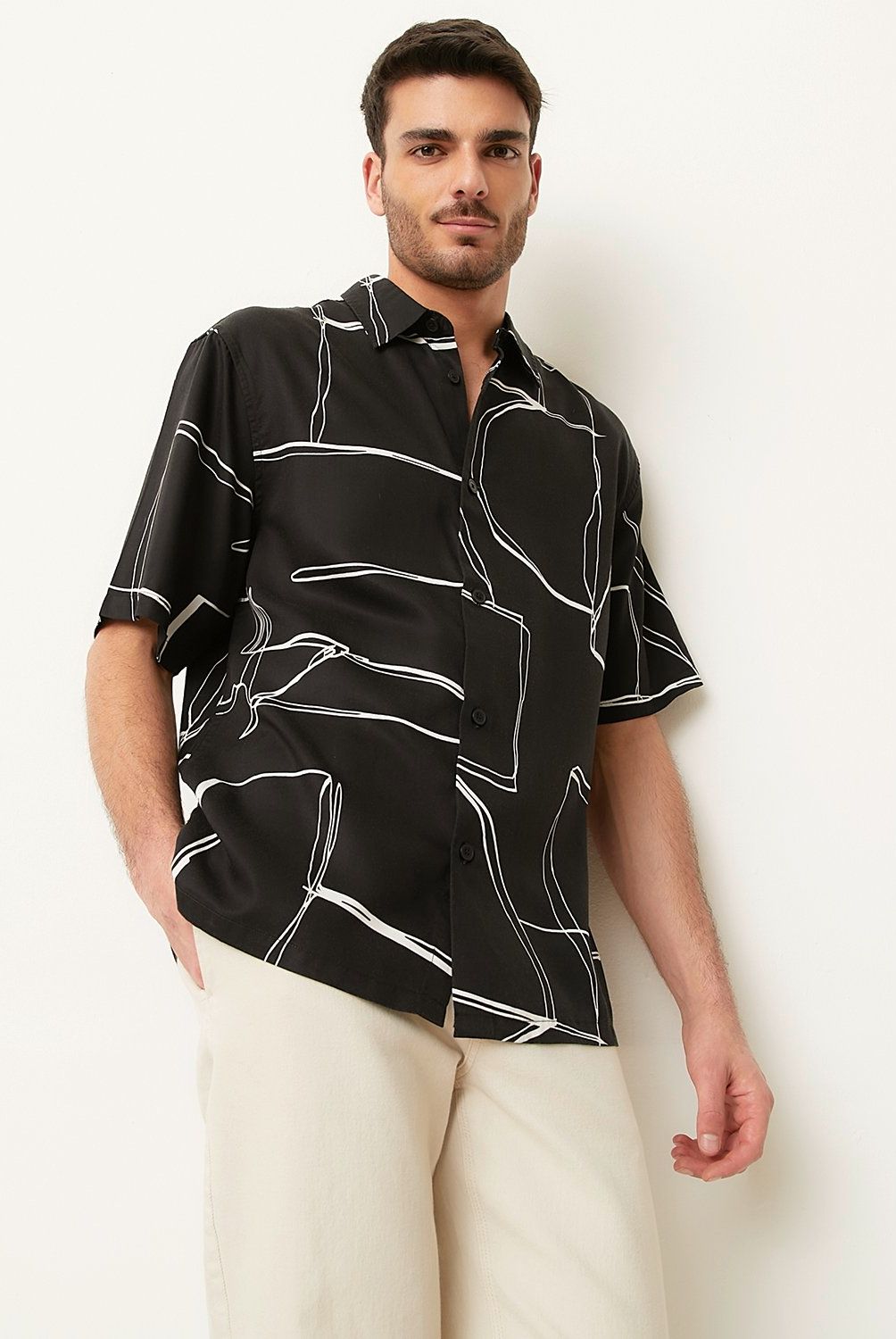 BASEMENT - Camisa Manga Corta Hombre Basement