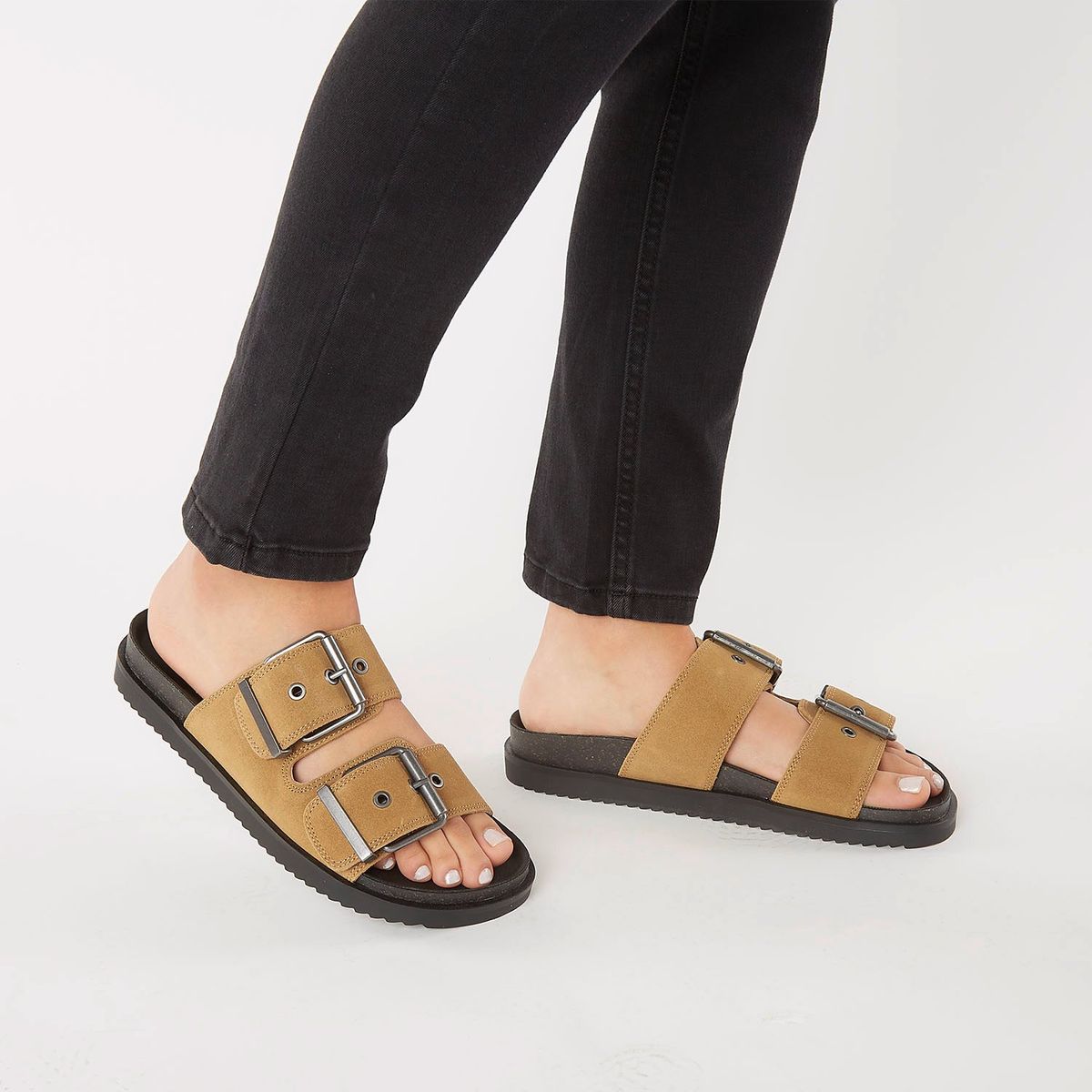 AMERICANINO - Sandalia de Cuero Mujer Americanino Café