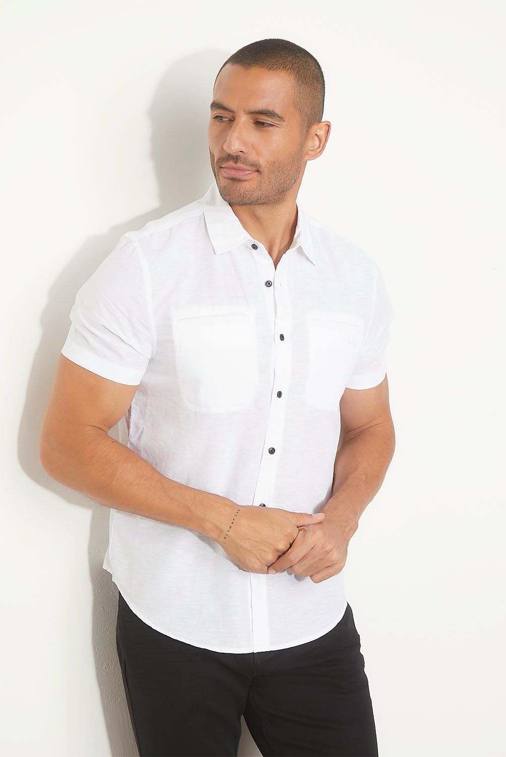 MOSSIMO - Camisa Manga Corta Regular Fit Algodón Hombre Mossimo