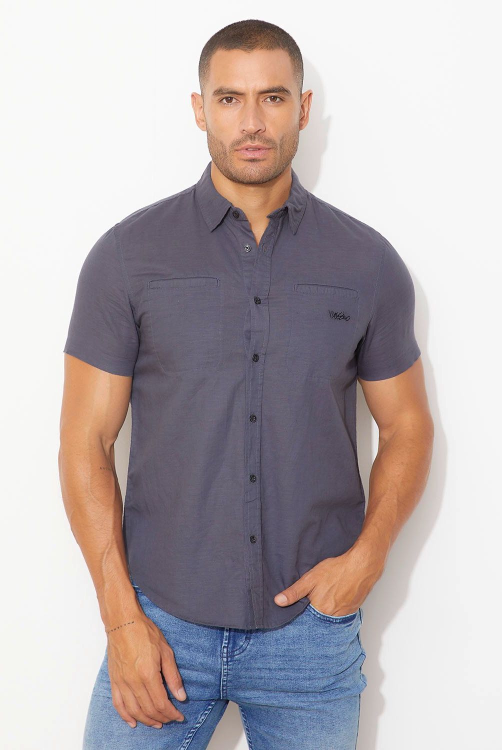MOSSIMO - Camisa Manga Corta Regular Fit Algodón Hombre Mossimo