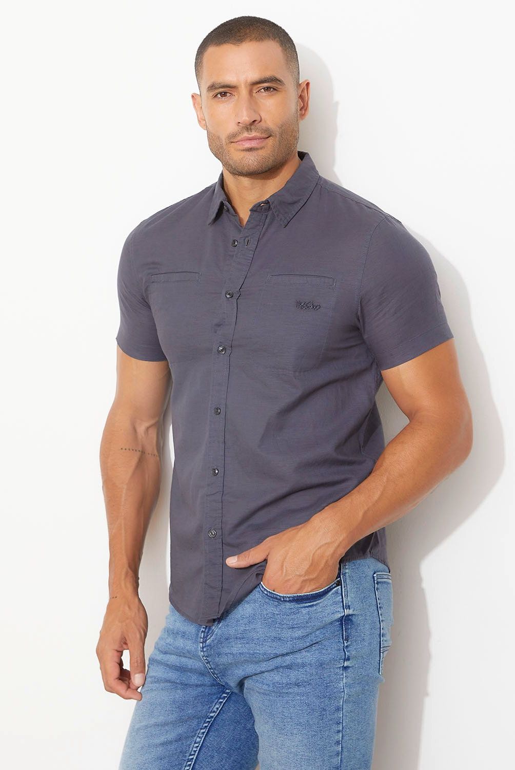 MOSSIMO - Camisa Manga Corta Regular Fit Algodón Hombre Mossimo
