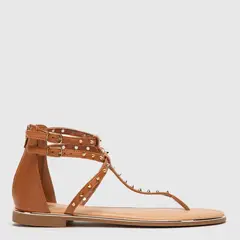 MOSSIMO - Sandalia Planas Mujer con Tiras Doradas