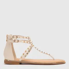 MOSSIMO - Sandalia de Tiras para Mujer con Tachuelas Beige