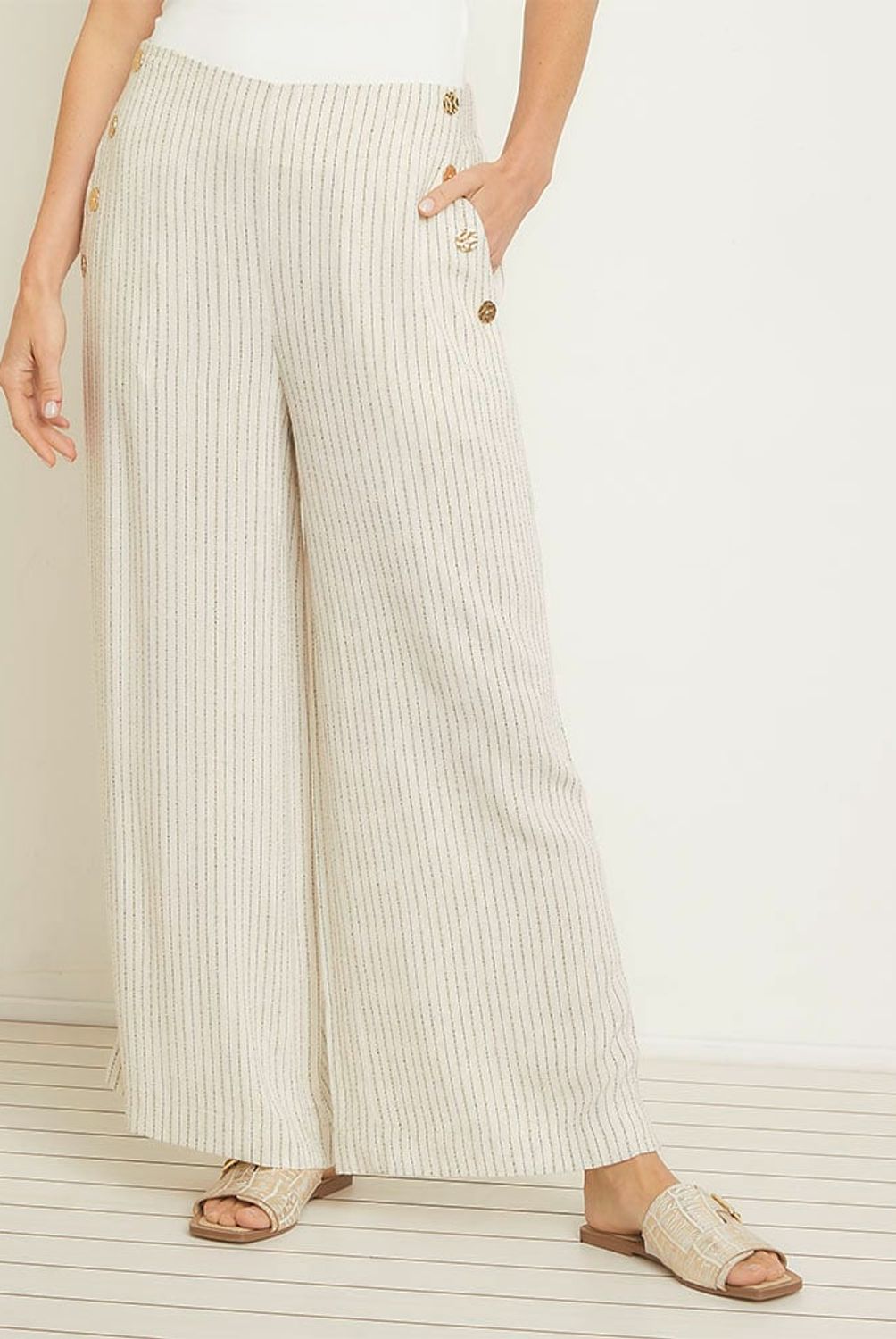 S COCCI - Pantalón Wide Leg Tiro Alto Mujer S Cocci
