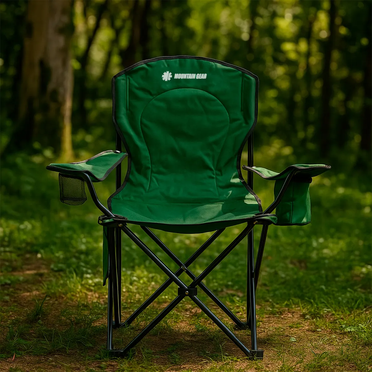MOUNTAIN GEAR - Silla de Camping Mountain Gear Plegable con Apoyabrazos