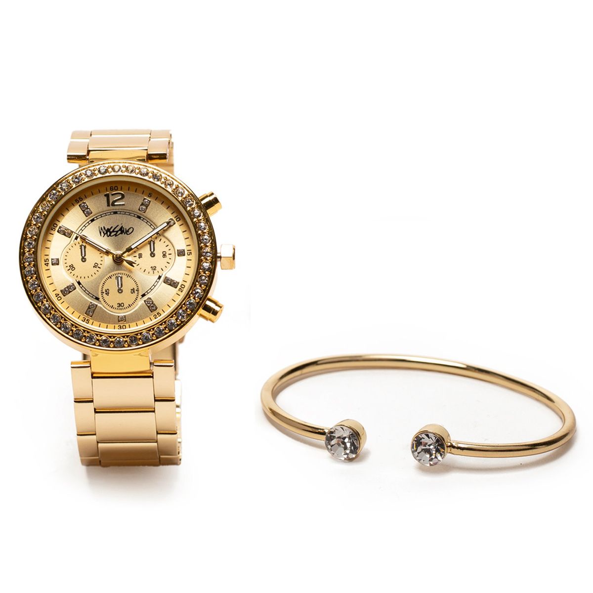MOSSIMO - Set Reloj y Pulsera Mujer Dorado Mossimo