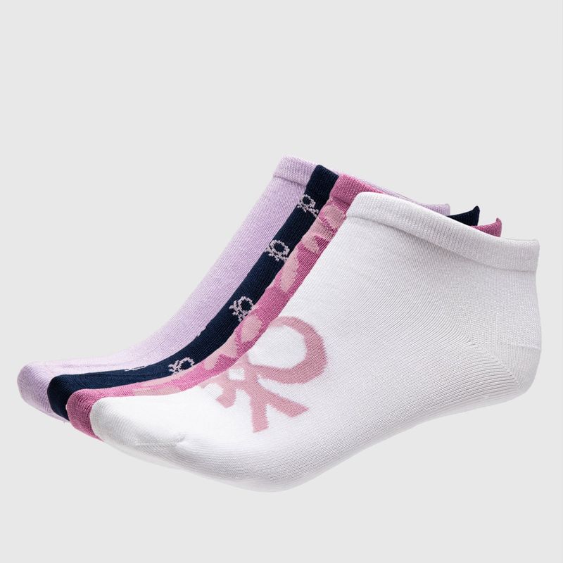 BENETTON - Pack de 4 Calcetines Cortos Mujer Benetton